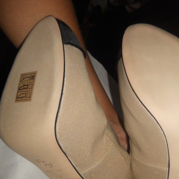 CHANEL Stretch Mesh Satin Ankle Bootie Boots Shoes CC Logo Heel - Picture 12 of 13